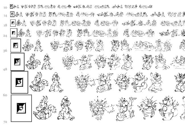 Delightful Lil Dragons font waterfall